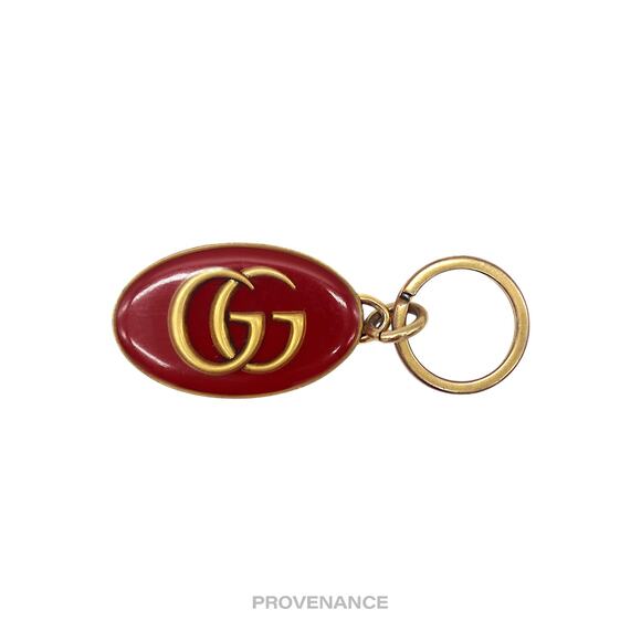 🔴 Gucci GG Marmont Keychain - Aged Gold Red - Picture 2 of 8